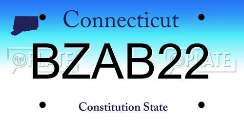 BZAB22 Connecticut License Plate