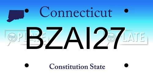 BZAI27 Connecticut License Plate