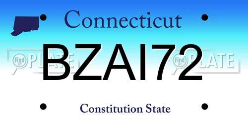 BZAI72 Connecticut License Plate