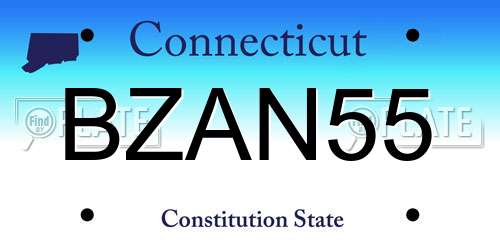 BZAN55 Connecticut License Plate