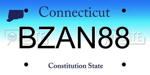 BZAN88 Connecticut License Plate