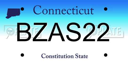 BZAS22 Connecticut License Plate