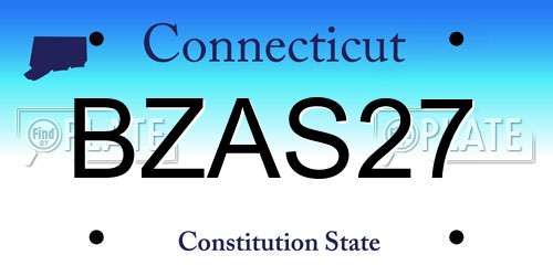 BZAS27 Connecticut License Plate