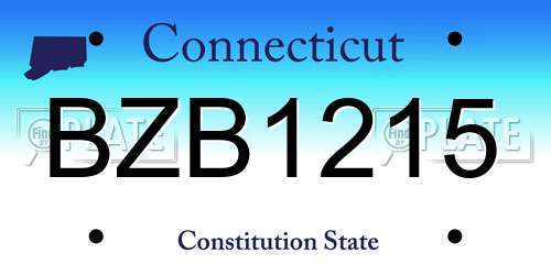 BZB1215 Connecticut License Plate