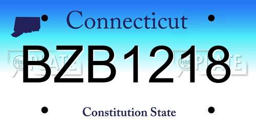 BZB1218 Connecticut License Plate