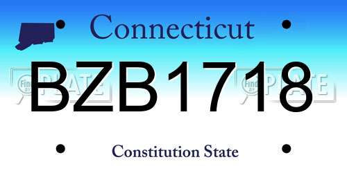 BZB1718 Connecticut License Plate