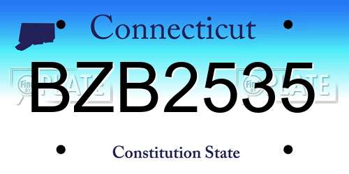 BZB2535 Connecticut License Plate
