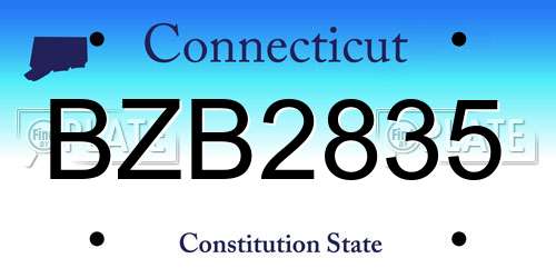 BZB2835 Connecticut License Plate