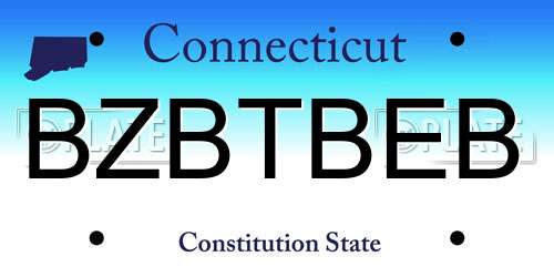 BZBTBEB Connecticut License Plate