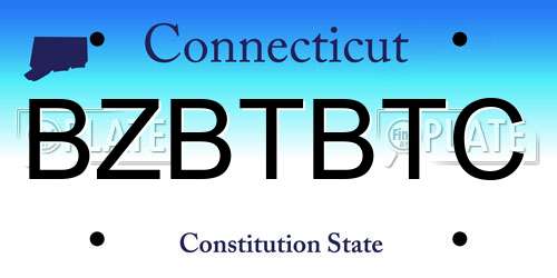 BZBTBTC Connecticut License Plate