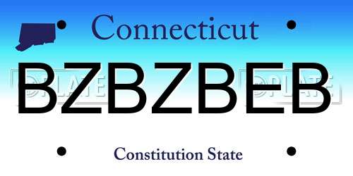 BZBZBEB Connecticut License Plate