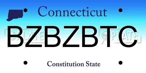 BZBZBTC Connecticut License Plate