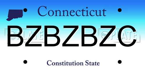 BZBZBZC Connecticut License Plate