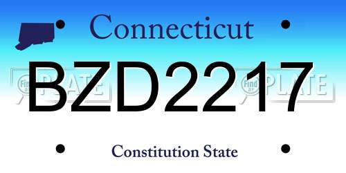BZD2217 Connecticut License Plate