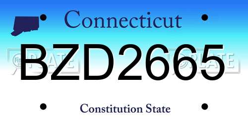 BZD2665 Connecticut License Plate
