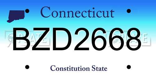 BZD2668 Connecticut License Plate