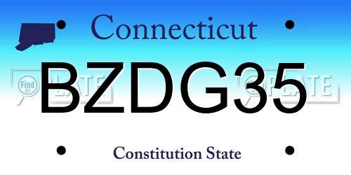 BZDG35 Connecticut License Plate