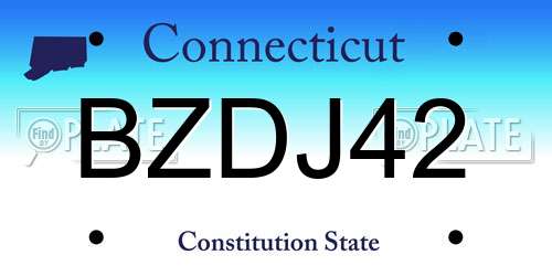 BZDJ42 Connecticut License Plate