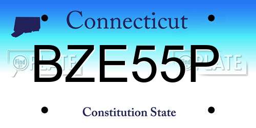 BZE55P Connecticut License Plate