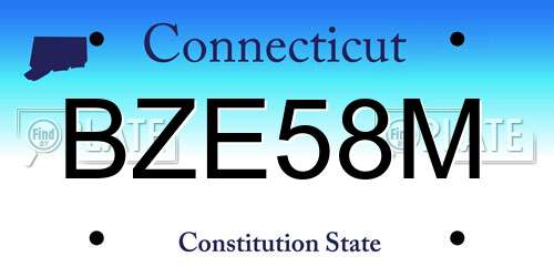 BZE58M Connecticut License Plate