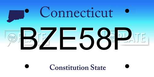 BZE58P Connecticut License Plate