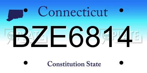 BZE6814 Connecticut License Plate