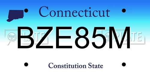 BZE85M Connecticut License Plate