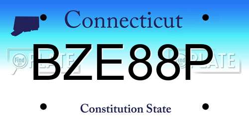 BZE88P Connecticut License Plate