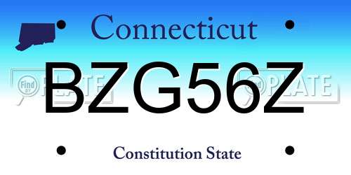 BZG56Z Connecticut License Plate