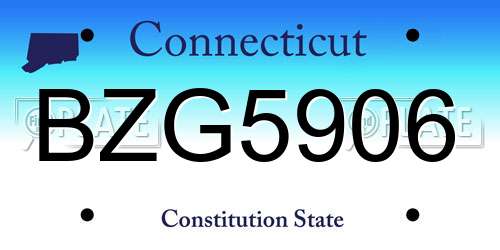 BZG5906 Connecticut License Plate