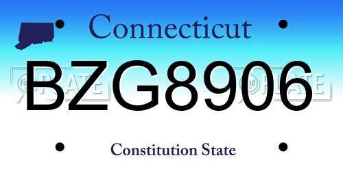 BZG8906 Connecticut License Plate