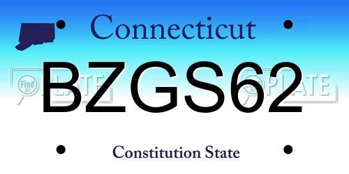 BZGS62 Connecticut License Plate