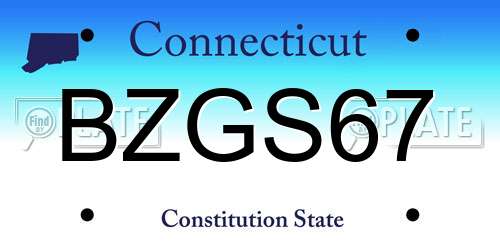 BZGS67 Connecticut License Plate