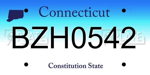 BZH0542 Connecticut License Plate