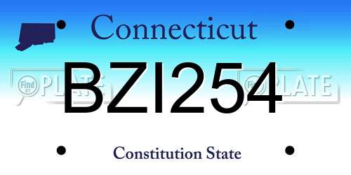 BZI254 Connecticut License Plate