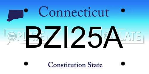 BZI25A Connecticut License Plate