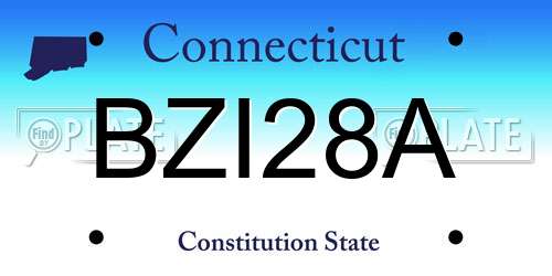 BZI28A Connecticut License Plate