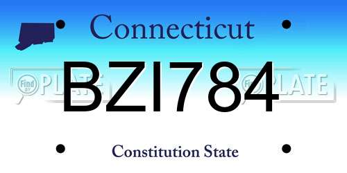 BZI784 Connecticut License Plate