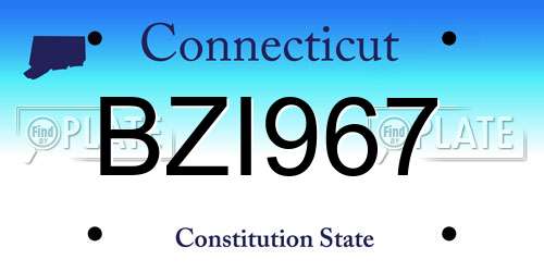 BZI967 Connecticut License Plate