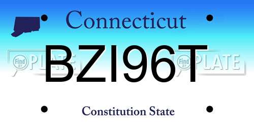 BZI96T Connecticut License Plate