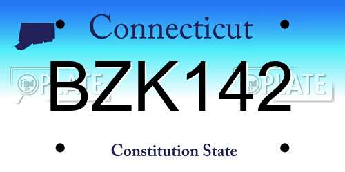 BZK142 Connecticut License Plate