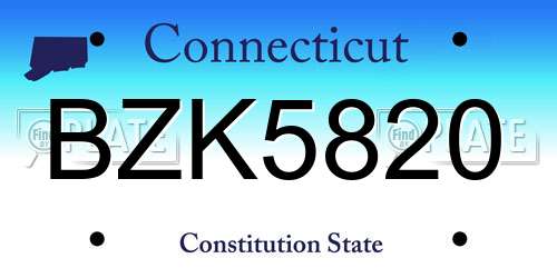 BZK5820 Connecticut License Plate