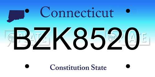 BZK8520 Connecticut License Plate