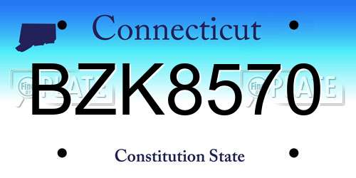BZK8570 Connecticut License Plate