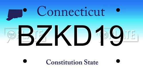 BZKD19 Connecticut License Plate