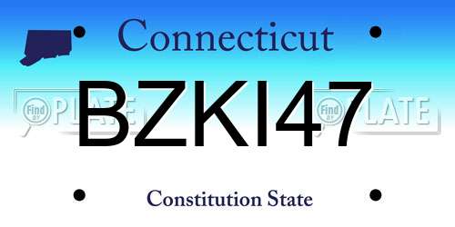 BZKI47 Connecticut License Plate