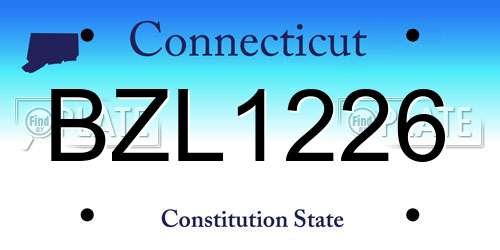 BZL1226 Connecticut License Plate