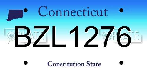 BZL1276 Connecticut License Plate