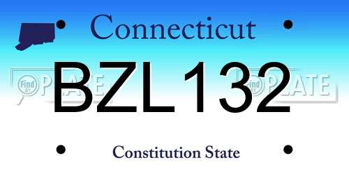 BZL132 Connecticut License Plate