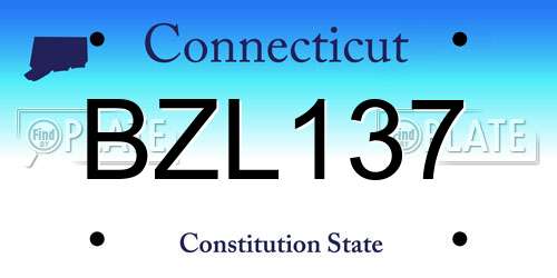 BZL137 Connecticut License Plate